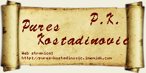 Pureš Kostadinović vizit kartica